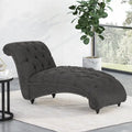 Chaise longue capitonnée de 163 cm – Point sellier, pieds en bois de bouleau, design incurvé