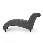 Chaise longue capitonnée de 163 cm – Point sellier, pieds en bois de bouleau, design incurvé