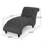 Chaise longue capitonnée de 163 cm – Point sellier, pieds en bois de bouleau, design incurvé