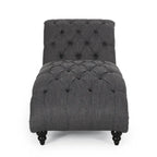 Chaise longue capitonnée de 163 cm – Point sellier, pieds en bois de bouleau, design incurvé
