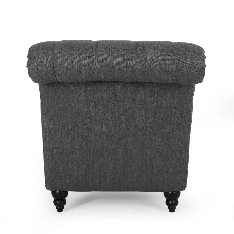 Chaise longue capitonnée de 163 cm – Point sellier, pieds en bois de bouleau, design incurvé
