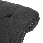 Chaise longue capitonnée de 163 cm – Point sellier, pieds en bois de bouleau, design incurvé