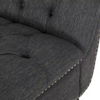 Chaise longue capitonnée de 163 cm – Point sellier, pieds en bois de bouleau, design incurvé