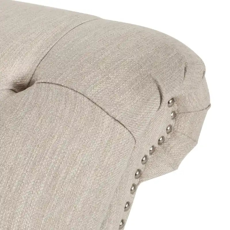 Chaise longue capitonnée de 163 cm – Point sellier, pieds en bois de bouleau, design incurvé