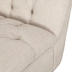 Chaise longue capitonnée de 163 cm – Point sellier, pieds en bois de bouleau, design incurvé