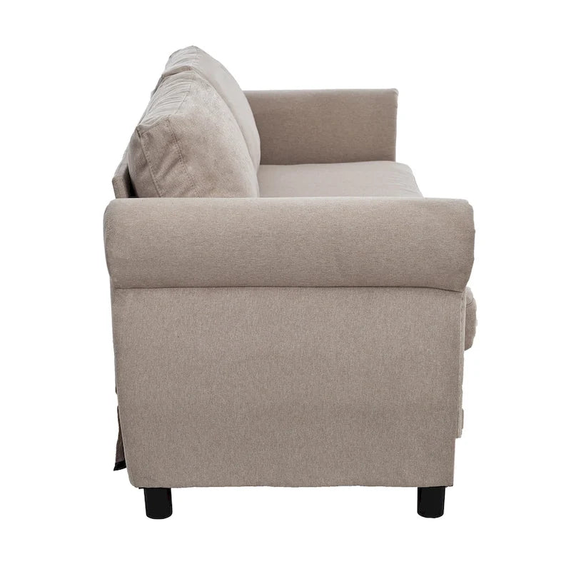 Canapé-lit gigogne 205 cm avec matelas en mousse – Style rétro