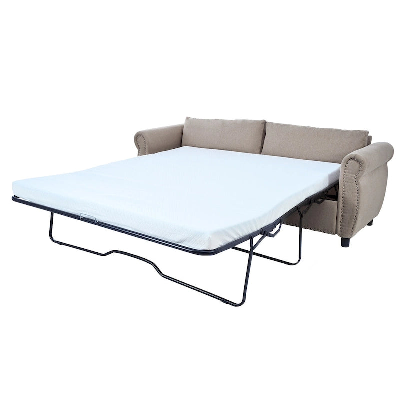 Canapé-lit gigogne 205 cm avec matelas en mousse – Style rétro