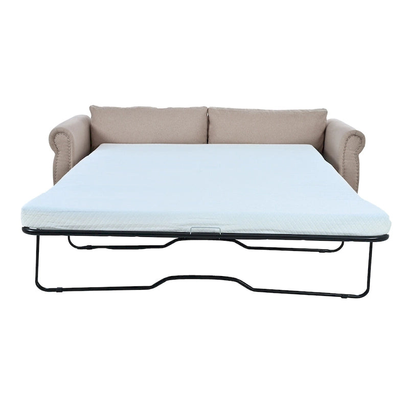 Canapé-lit gigogne 205 cm avec matelas en mousse – Style rétro