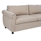 Canapé-lit gigogne 205 cm avec matelas en mousse – Style rétro