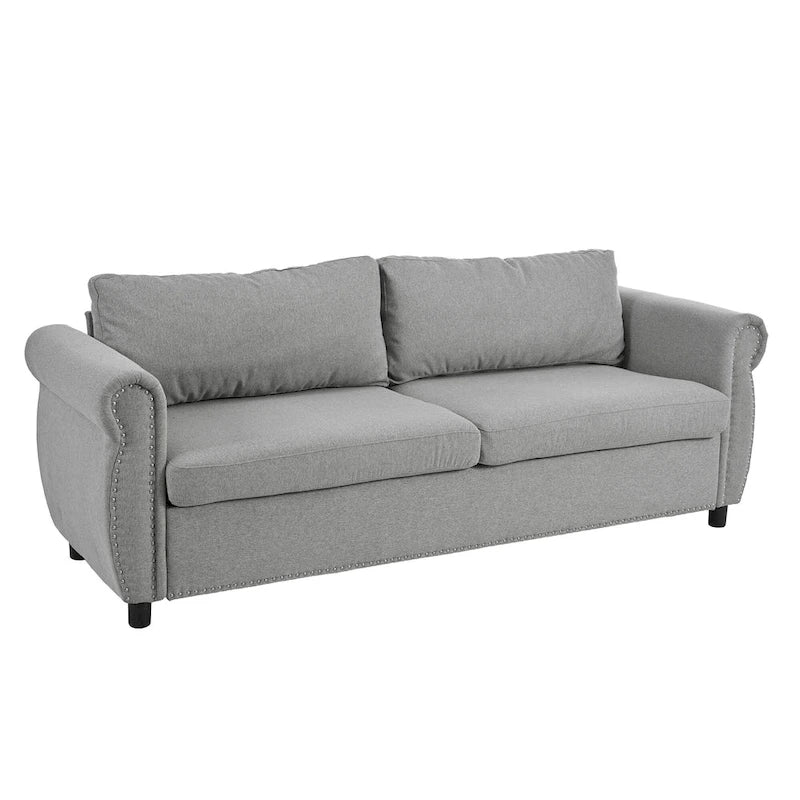 Canapé-lit gigogne 205 cm avec matelas en mousse – Style rétro