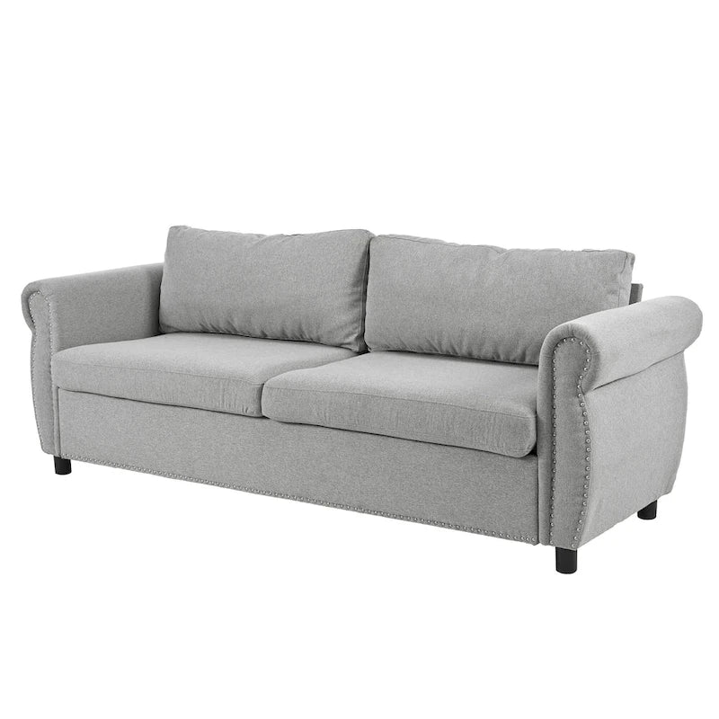Canapé-lit gigogne 205 cm avec matelas en mousse – Style rétro