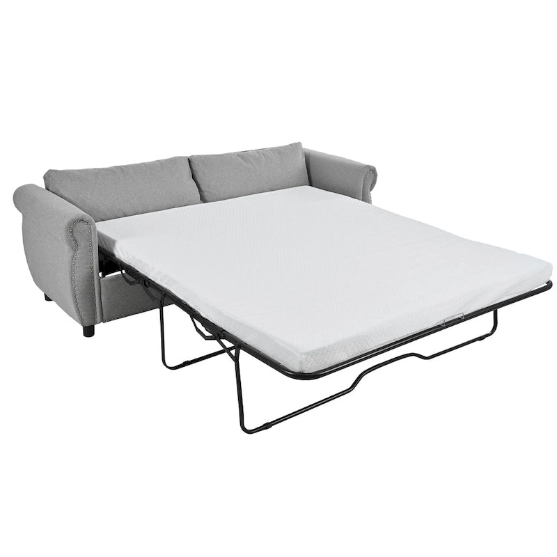 Canapé-lit gigogne 205 cm avec matelas en mousse – Style rétro