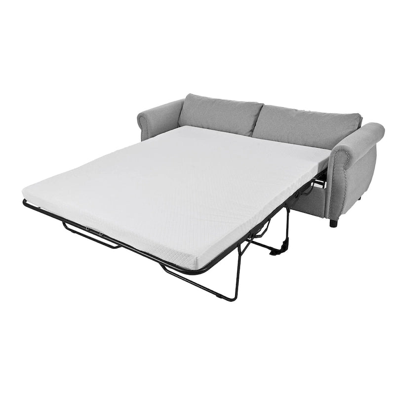 Canapé-lit gigogne 205 cm avec matelas en mousse – Style rétro