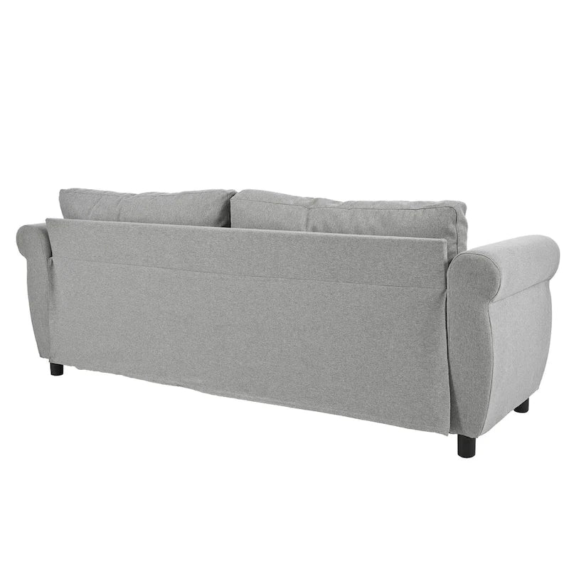 Canapé-lit gigogne 205 cm avec matelas en mousse – Style rétro