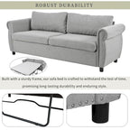Canapé-lit gigogne 205 cm avec matelas en mousse – Style rétro