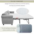 Canapé-lit gigogne 205 cm avec matelas en mousse – Style rétro