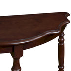 42 Table console demi-lune incurvée rétro avec plateau motif nuage et étagère ouverte, structure et pieds en bois massif