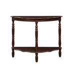 42 Table console demi-lune incurvée rétro avec plateau motif nuage et étagère ouverte, structure et pieds en bois massif