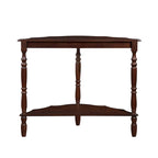 42 Table console demi-lune incurvée rétro avec plateau motif nuage et étagère ouverte, structure et pieds en bois massif