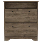 Meuble à chaussures marron foncé avec étagère ouverte et 2 étagères extensibles - Rangement d'entrée