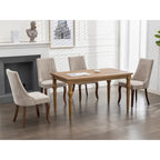Lot de 2 chaises de salle à manger sans accoudoirs avec dossier haut, chaises d'appoint de cuisine rembourrées avec pieds incurvés en bois massif