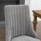 Lot de 2 chaises de salle à manger sans accoudoirs avec dossier haut, chaises d'appoint de cuisine rembourrées avec pieds incurvés en bois massif