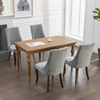 Lot de 2 chaises de salle à manger sans accoudoirs avec dossier haut, chaises d'appoint de cuisine rembourrées avec pieds incurvés en bois massif
