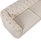 64.3 Canapé deux places en velours, canapé deux places moderne avec coussin d'assise épais amovible, canapé deux places pour 2 personnes