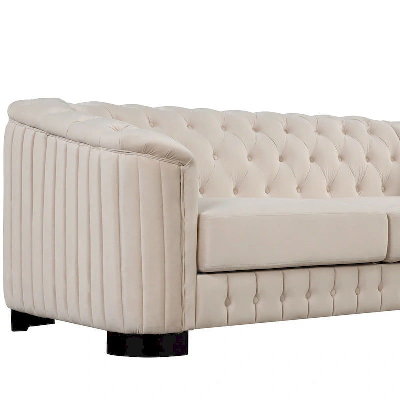 64.3 Canapé deux places en velours, canapé deux places moderne avec coussin d'assise épais amovible, canapé deux places pour 2 personnes
