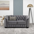 64.3 Canapé deux places en velours, canapé deux places moderne avec coussin d'assise épais amovible, canapé deux places pour 2 personnes