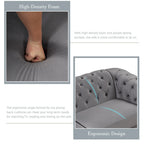 64.3 Canapé deux places en velours, canapé deux places moderne avec coussin d'assise épais amovible, canapé deux places pour 2 personnes