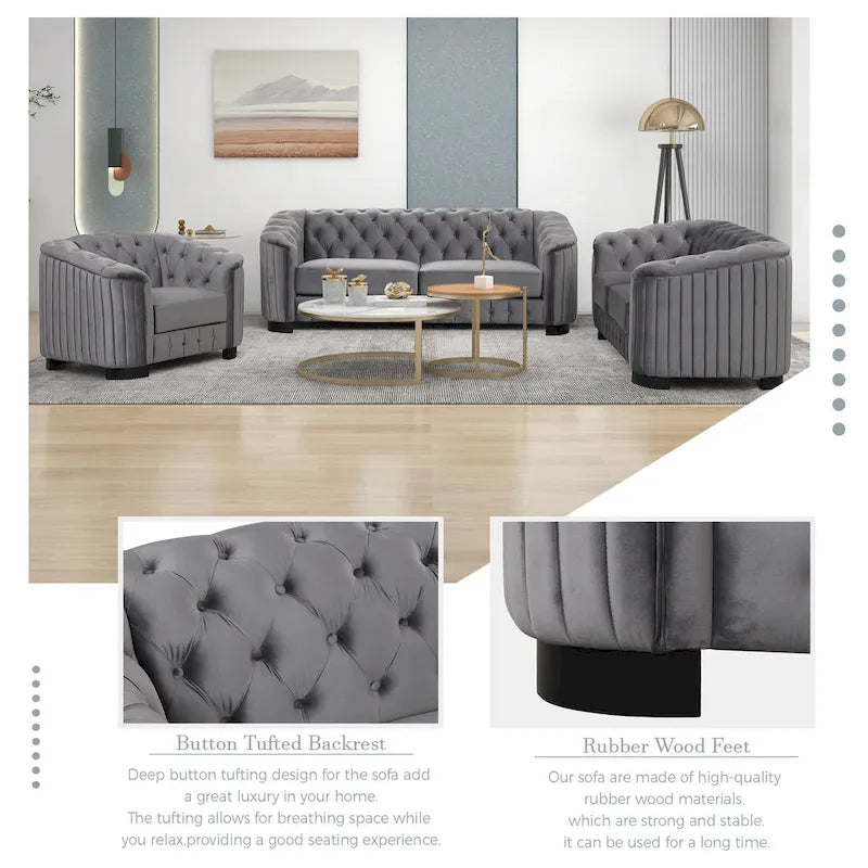 64.3 Canapé deux places en velours, canapé deux places moderne avec coussin d'assise épais amovible, canapé deux places pour 2 personnes