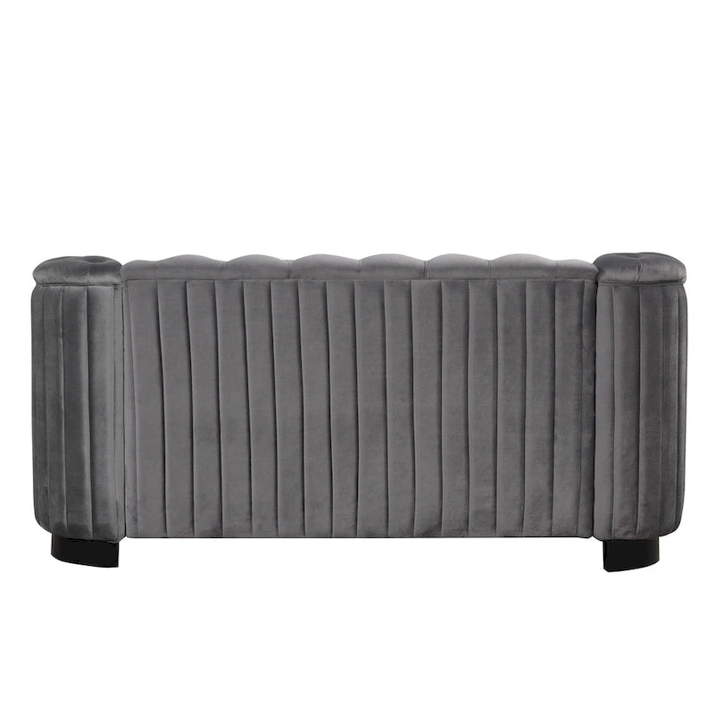 64.3 Canapé deux places en velours, canapé deux places moderne avec coussin d'assise épais amovible, canapé deux places pour 2 personnes