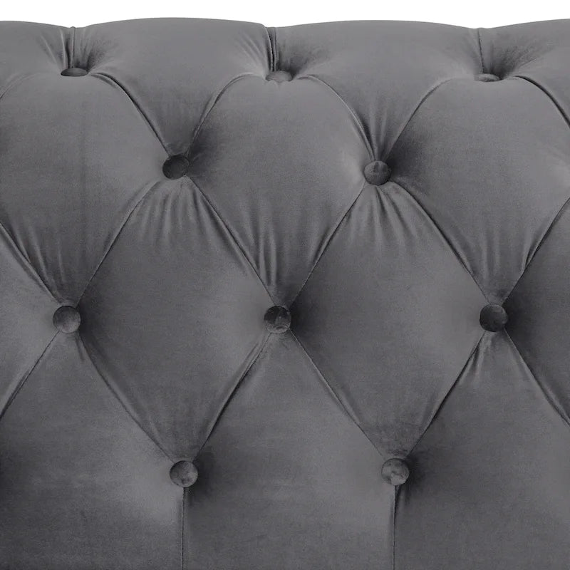 64.3 Canapé deux places en velours, canapé deux places moderne avec coussin d'assise épais amovible, canapé deux places pour 2 personnes