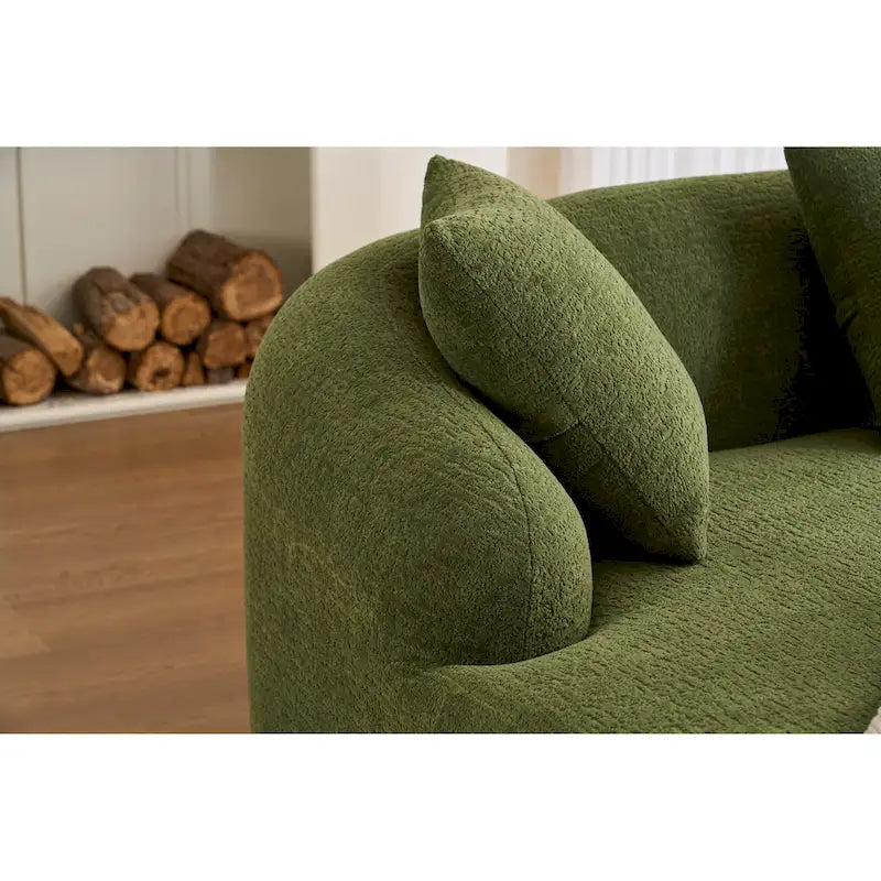 Canapé d'angle 3 places en chenille 98,4 avec méridienne et 4 oreillers
