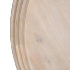 Table basse ronde de 30 po avec plateau amovible – Bois de manguier blanc lavé fait à la main