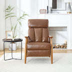 Fauteuil inclinable en similicuir, Fauteuil d'appoint en bois massif pour salon
