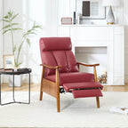 Fauteuil inclinable en similicuir, Fauteuil d'appoint en bois massif pour salon