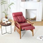 Fauteuil inclinable en similicuir, Fauteuil d'appoint en bois massif pour salon