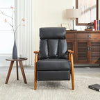 Fauteuil inclinable en similicuir, Fauteuil d'appoint en bois massif pour salon