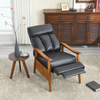 Fauteuil inclinable en similicuir, Fauteuil d'appoint en bois massif pour salon