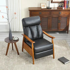Fauteuil inclinable en similicuir, Fauteuil d'appoint en bois massif pour salon