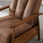 Fauteuil inclinable en similicuir, Fauteuil d'appoint en bois massif pour salon