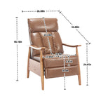Fauteuil inclinable en similicuir, Fauteuil d'appoint en bois massif pour salon