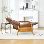 Fauteuil inclinable en similicuir, Fauteuil d'appoint en bois massif pour salon