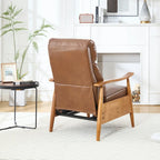 Fauteuil inclinable en similicuir, Fauteuil d'appoint en bois massif pour salon