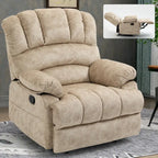 Fauteuil inclinable manuel surdimensionné en tissu pour salon, réglable, avec levier latéral
