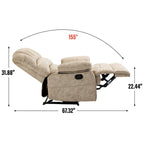 Fauteuil inclinable manuel surdimensionné en tissu pour salon, réglable, avec levier latéral