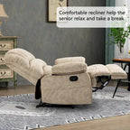 Fauteuil inclinable manuel surdimensionné en tissu pour salon, réglable, avec levier latéral