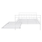 Lit de repos en métal avec tête de lit en forme de maison et lit gigogne double – Cadre de lit pour chambre d'enfants